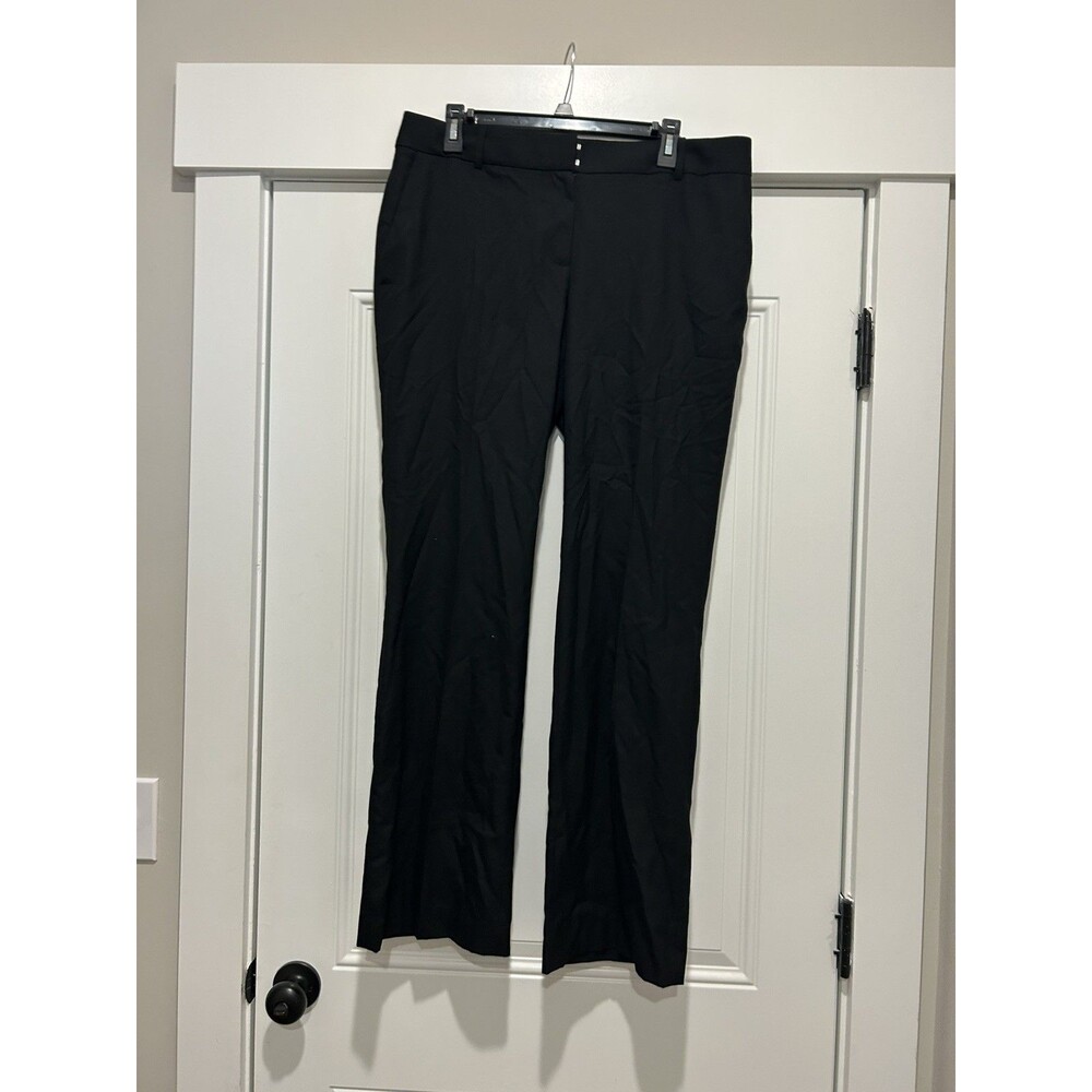 New J.Crew City Fit Black Wool Dress Pants Size 12 Modern Minimalist Wide Leg